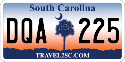 SC license plate DQA225