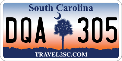 SC license plate DQA305