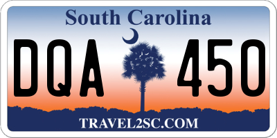 SC license plate DQA450