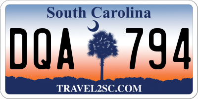 SC license plate DQA794