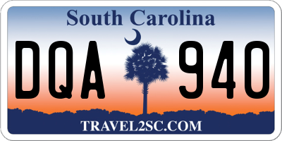 SC license plate DQA940