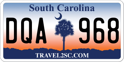 SC license plate DQA968