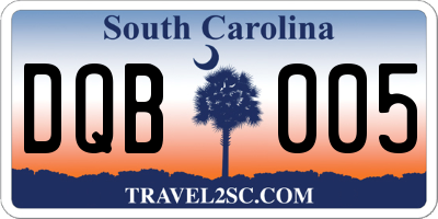 SC license plate DQB005