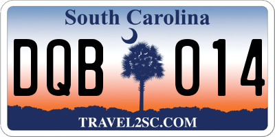 SC license plate DQB014