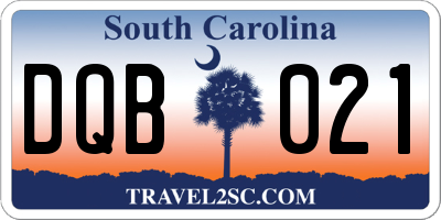 SC license plate DQB021