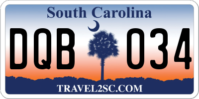 SC license plate DQB034