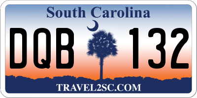 SC license plate DQB132