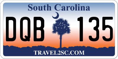 SC license plate DQB135