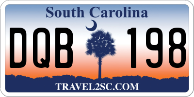 SC license plate DQB198