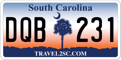 SC license plate DQB231