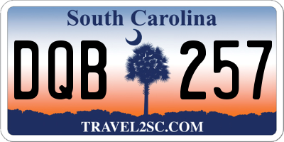 SC license plate DQB257