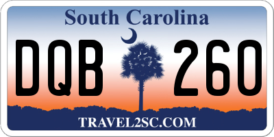 SC license plate DQB260