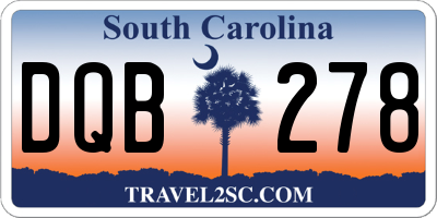 SC license plate DQB278