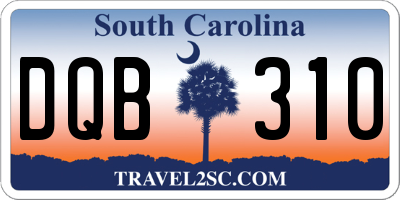 SC license plate DQB310