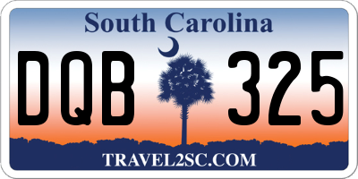 SC license plate DQB325