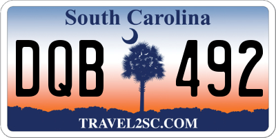 SC license plate DQB492