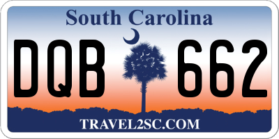 SC license plate DQB662