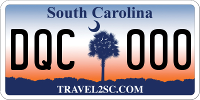 SC license plate DQC000