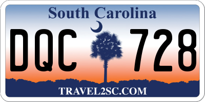 SC license plate DQC728