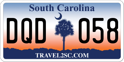 SC license plate DQD058