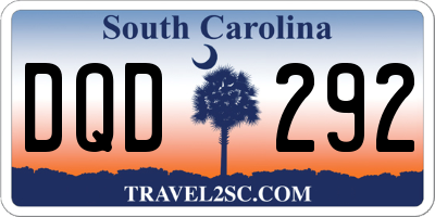 SC license plate DQD292
