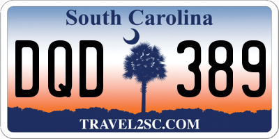 SC license plate DQD389