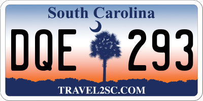 SC license plate DQE293