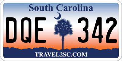 SC license plate DQE342