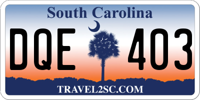 SC license plate DQE403