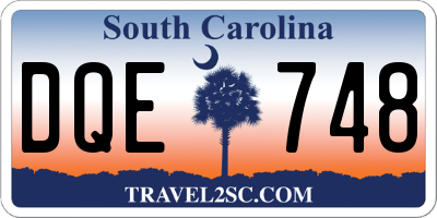 SC license plate DQE748