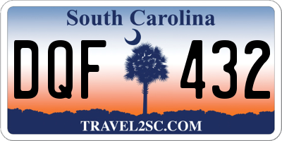 SC license plate DQF432
