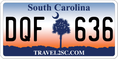 SC license plate DQF636