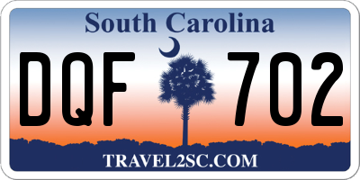 SC license plate DQF702