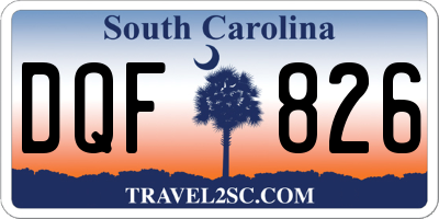 SC license plate DQF826