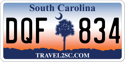 SC license plate DQF834