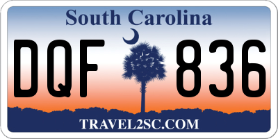 SC license plate DQF836