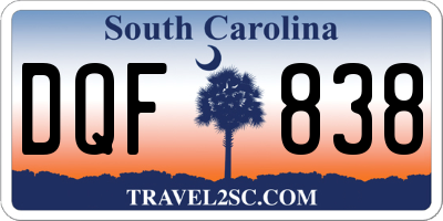 SC license plate DQF838