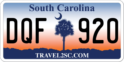 SC license plate DQF920