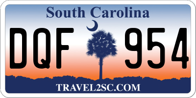 SC license plate DQF954