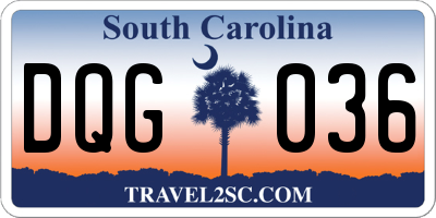 SC license plate DQG036
