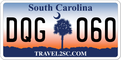 SC license plate DQG060