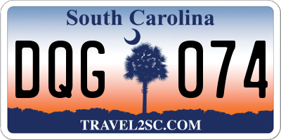 SC license plate DQG074