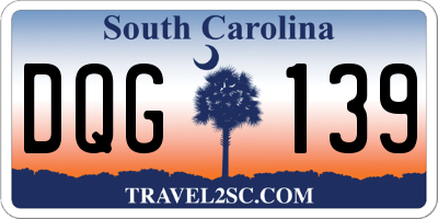SC license plate DQG139