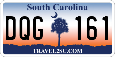 SC license plate DQG161