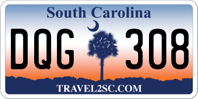 SC license plate DQG308