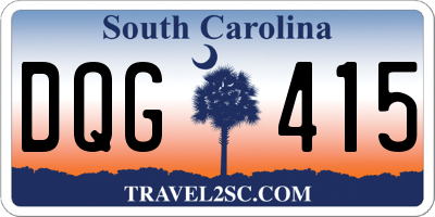 SC license plate DQG415