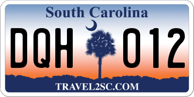 SC license plate DQH012