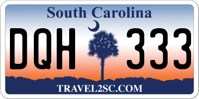 SC license plate DQH333
