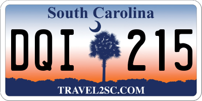 SC license plate DQI215