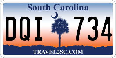 SC license plate DQI734